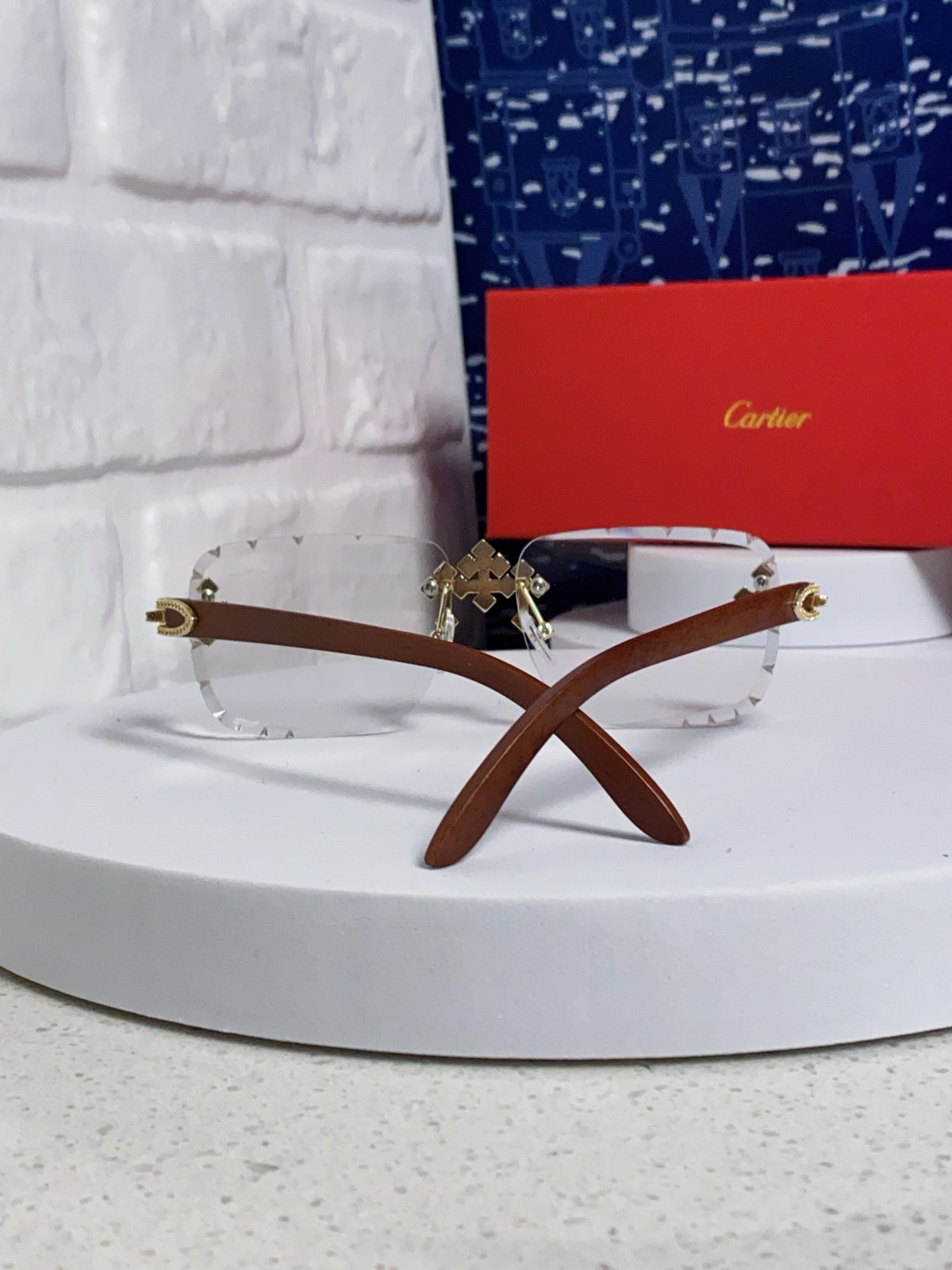 Cartier Lightweight Rimless Silver Lens Sunglasses for Men & Women - 415896 - detail image 3