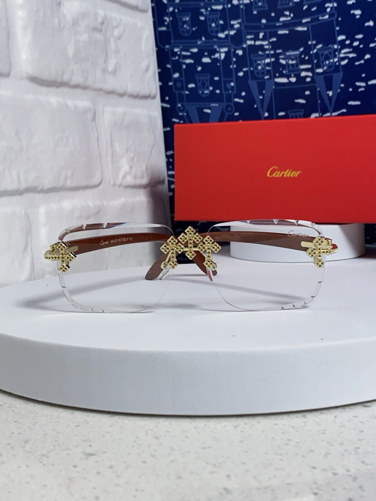 Cartier Lightweight Rimless Silver Lens Sunglasses for Men & Women - 415896 - detail image 2