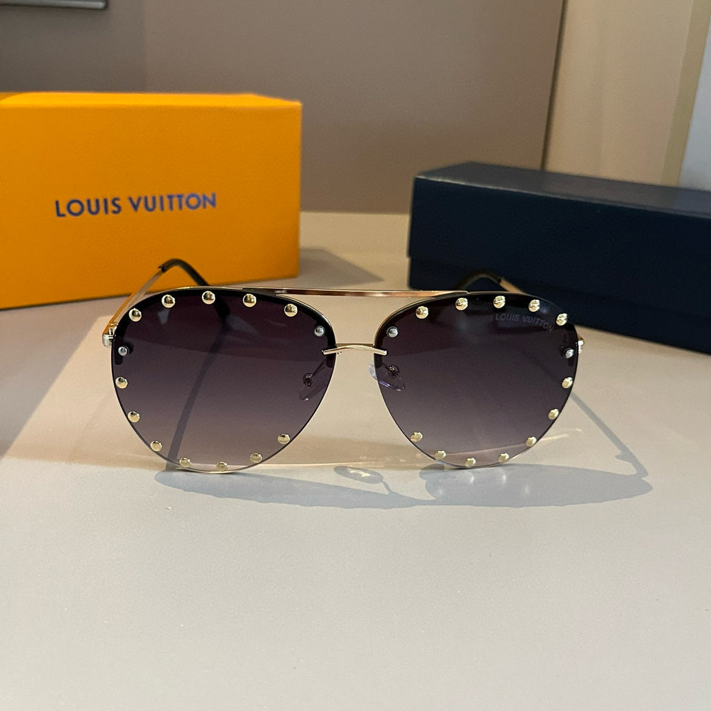 Louis Vuitton Metal Aviator Gold Lens Sunglasses for Men & Women - 381929 - detail image 2