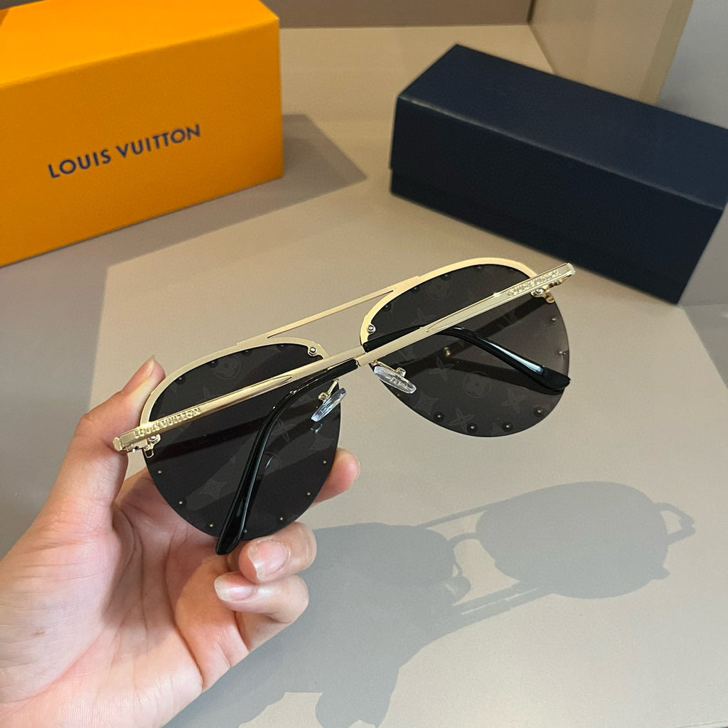 Louis Vuitton Metal Aviator Gold Lens Sunglasses for Men & Women - 431153 - detail image 5