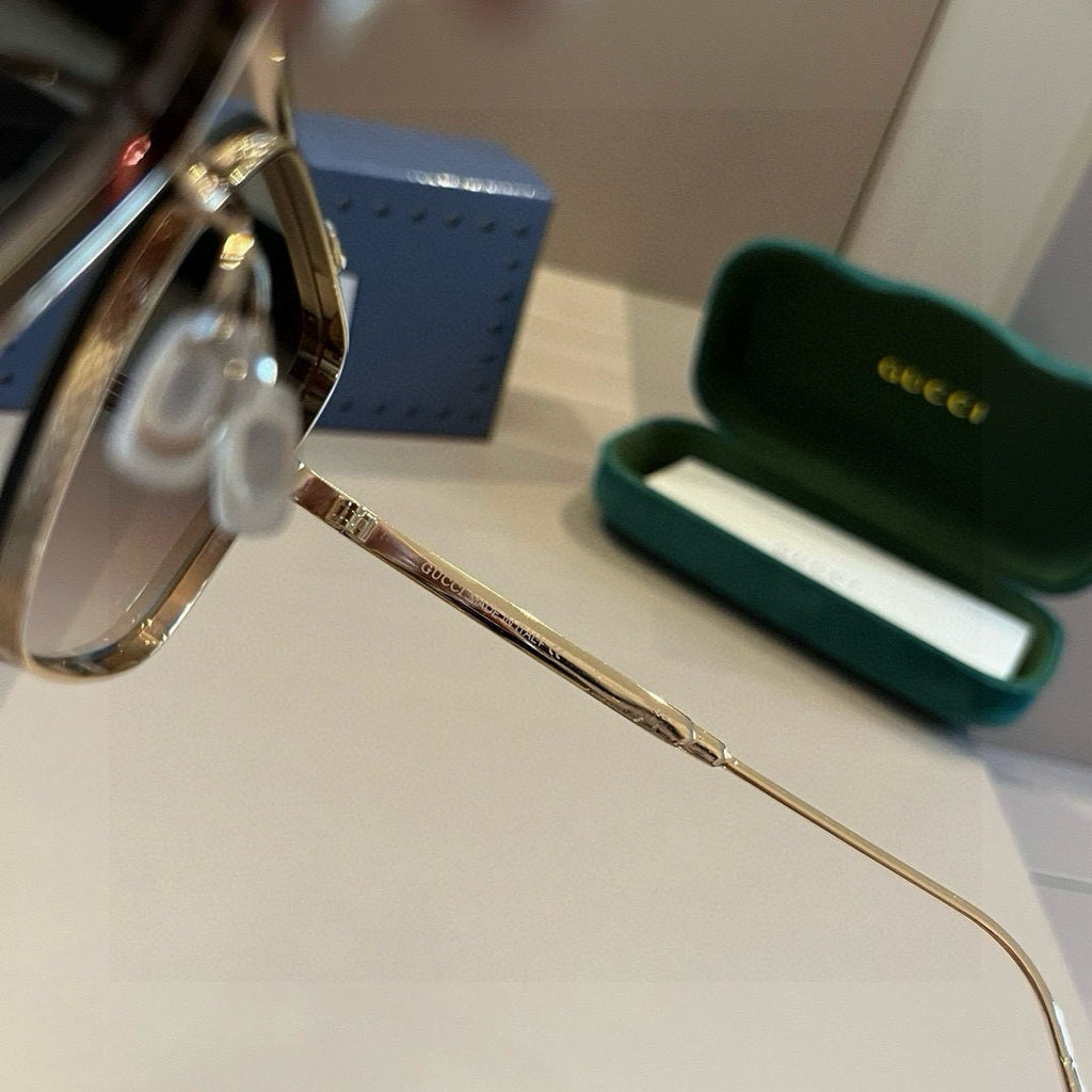 Gucci Metal Aviator Brown Lens Sunglasses for Men & Women - 382067 - detail image 8