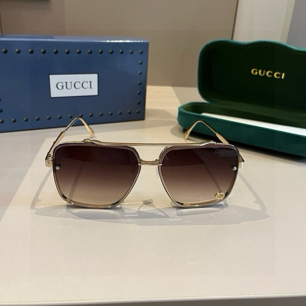 Gucci Metal Aviator Brown Lens Sunglasses for Men & Women - 382067 - detail image 4