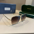 Gucci Metal Aviator Brown Lens Sunglasses for Men & Women - 382067