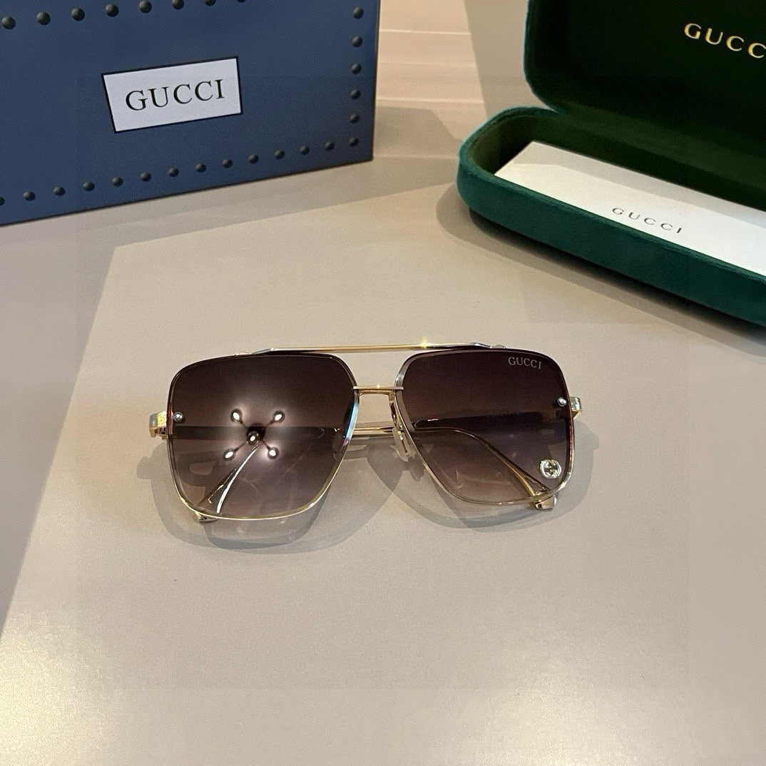 Gucci Metal Aviator Brown Lens Sunglasses for Men & Women - 382067 - detail image 2