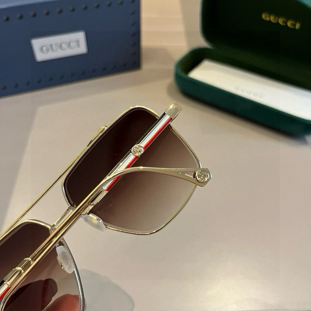 Gucci Metal Aviator Brown Lens Sunglasses for Men & Women - 382067 - detail image 7
