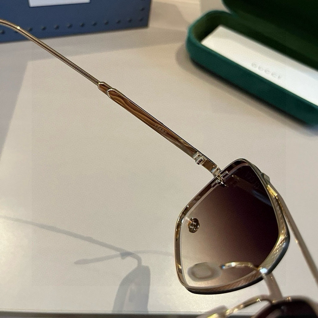 Gucci Metal Aviator Brown Lens Sunglasses for Men & Women - 382067 - detail image 9