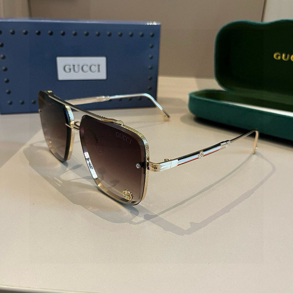 Gucci Metal Aviator Brown Lens Sunglasses for Men & Women - 382067 - detail image 3