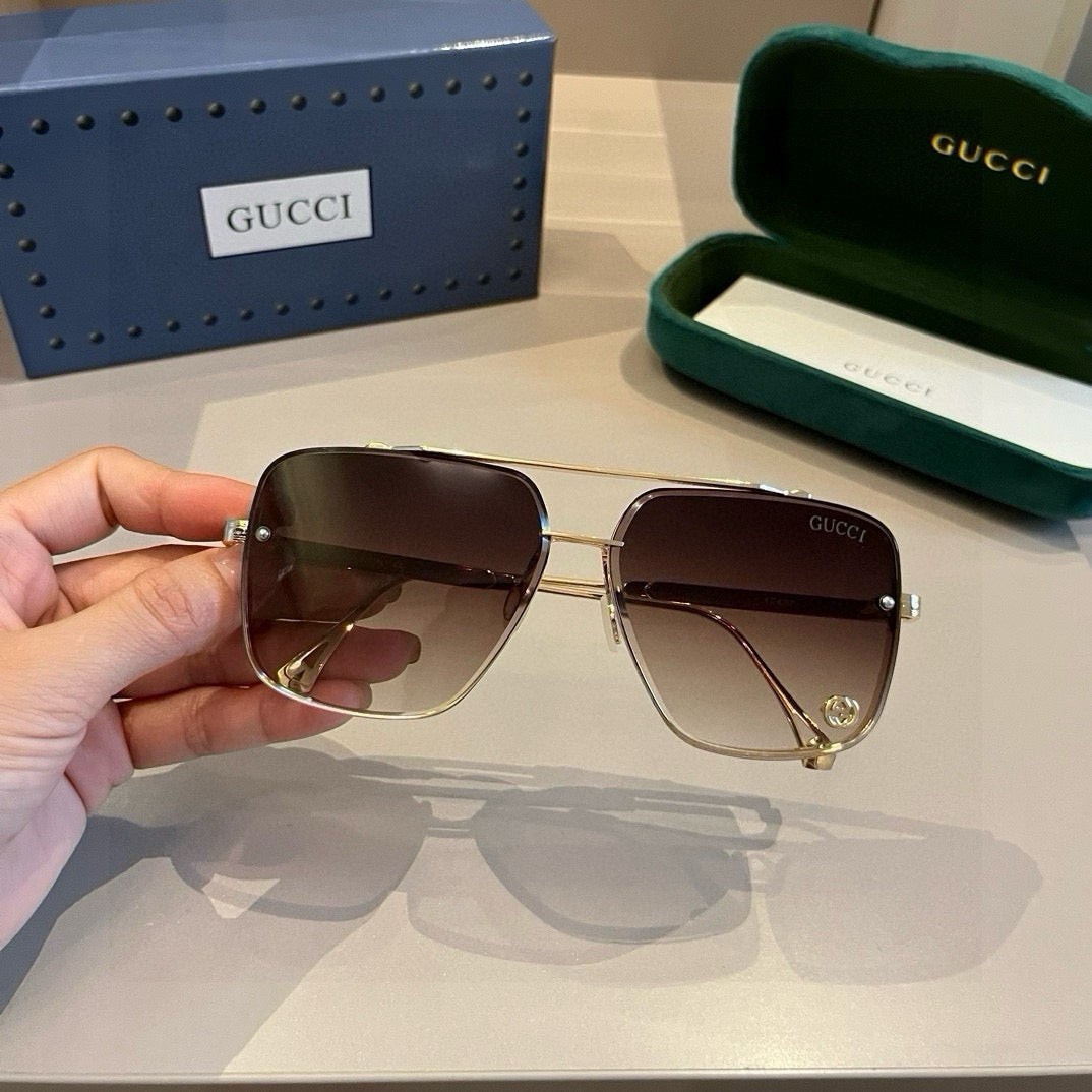 Gucci Metal Aviator Brown Lens Sunglasses for Men & Women - 382067 - detail image 5