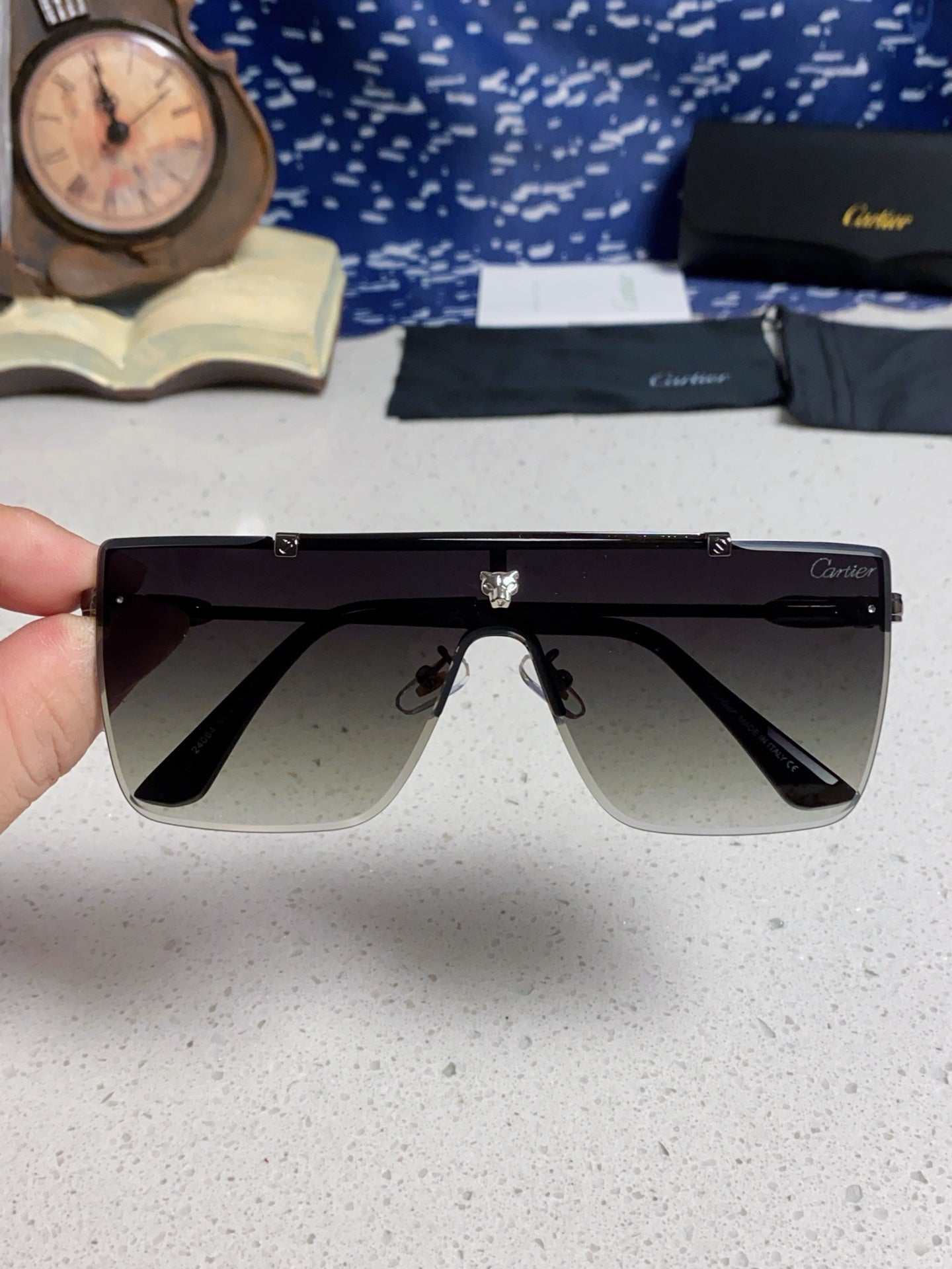 Cartier Fashion Black Lens Sunglasses for Men - 358574 - detail image 3