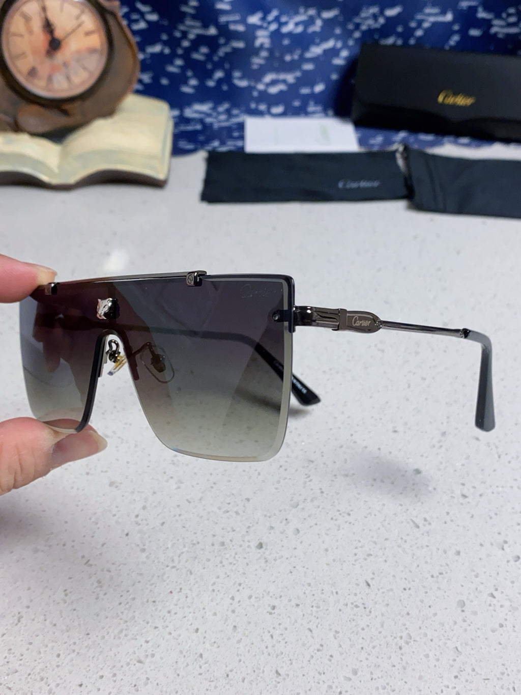 Cartier Fashion Black Lens Sunglasses for Men - 358574 - detail image 5