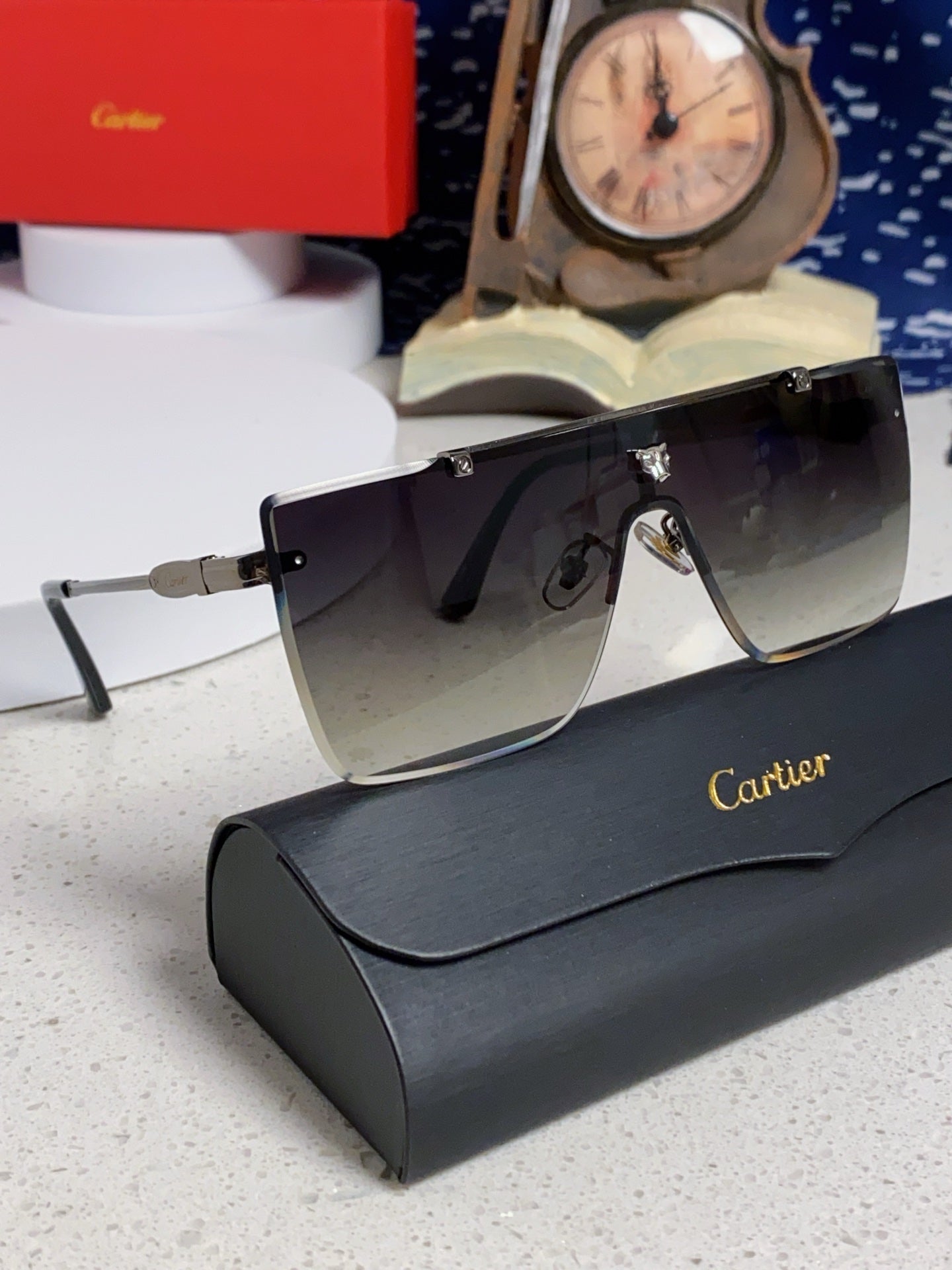 Cartier Fashion Black Lens Sunglasses for Men - detail image 9