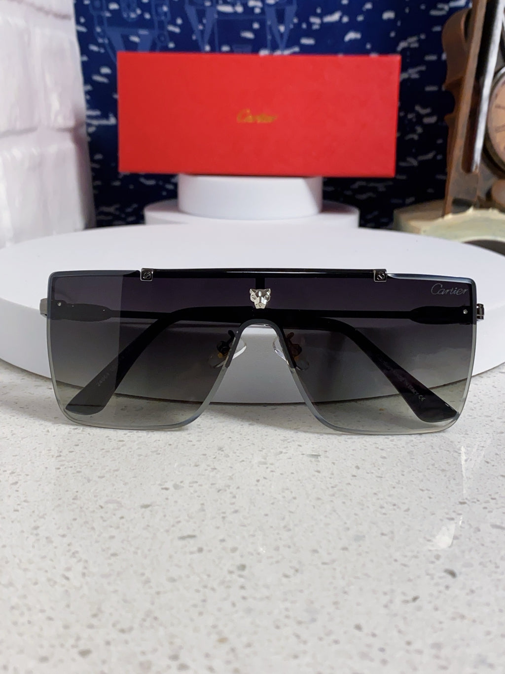 Cartier Fashion Black Lens Sunglasses for Men - detail image 8