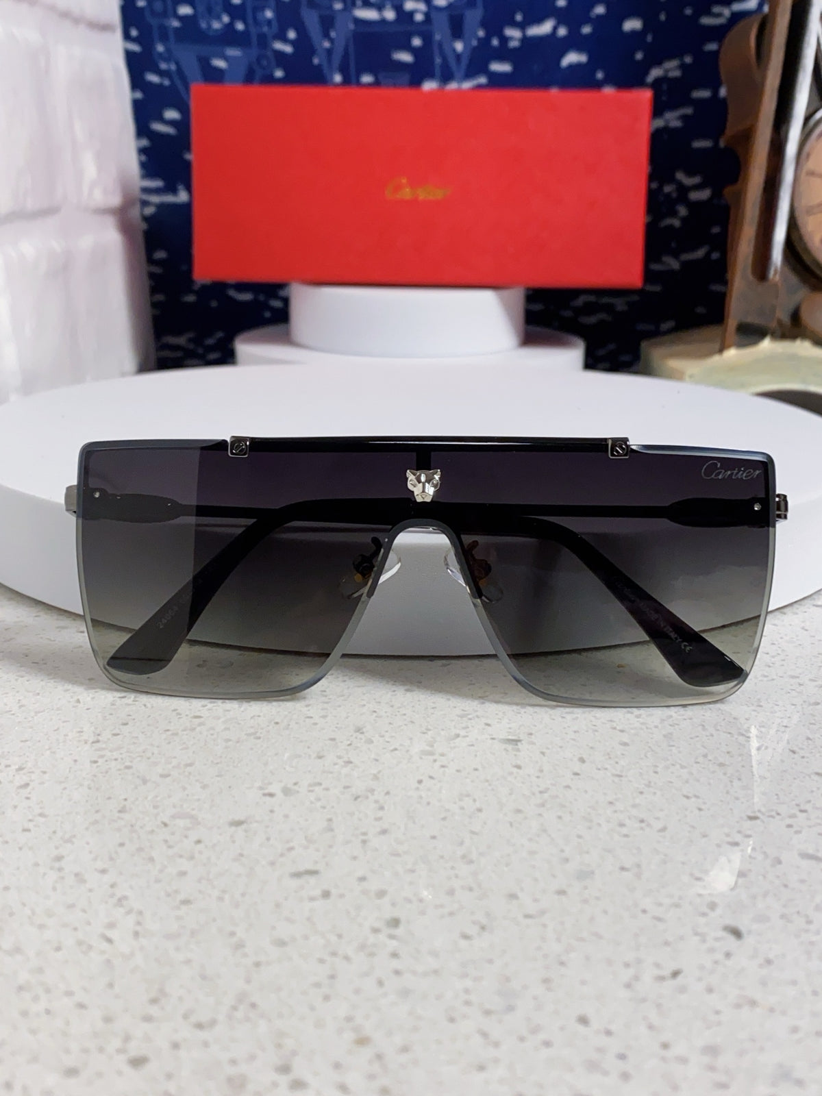 Cartier Fashion Black Lens Sunglasses for Men - detail image 8