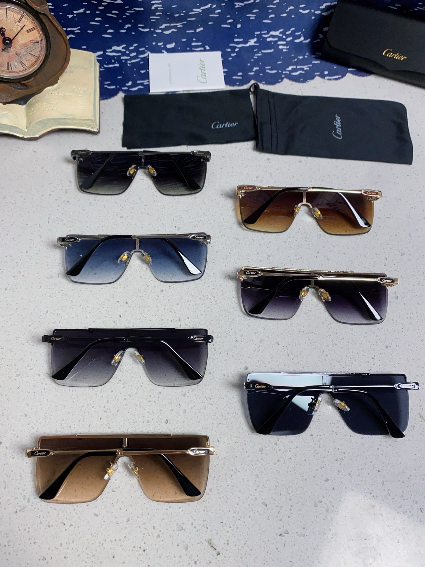 Cartier Fashion Blue Lens Sunglasses for Men - 358575 - detail image 11