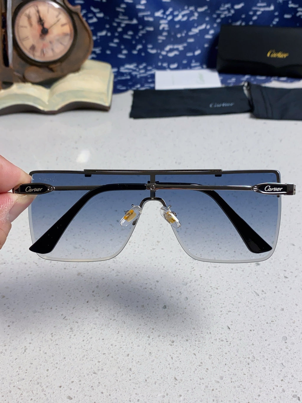 Cartier Fashion Blue Lens Sunglasses for Men - 358575 - detail image 5