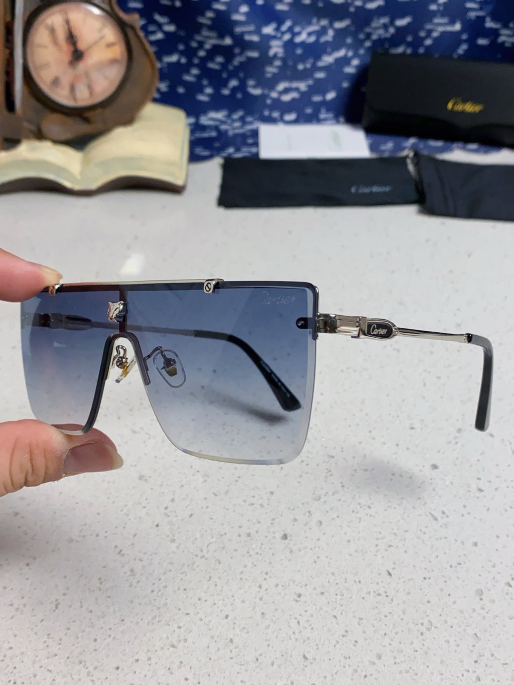 Cartier Fashion Blue Lens Sunglasses for Men - 358575 - detail image 6