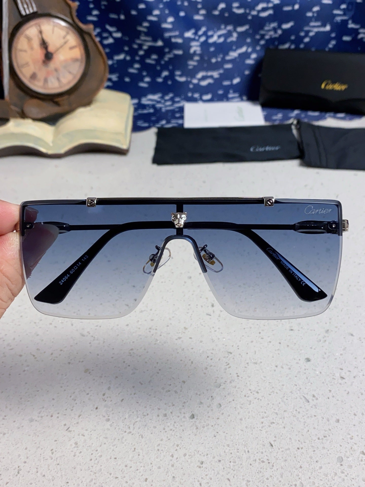 Cartier Fashion Blue Lens Sunglasses for Men - 358575 - detail image 4