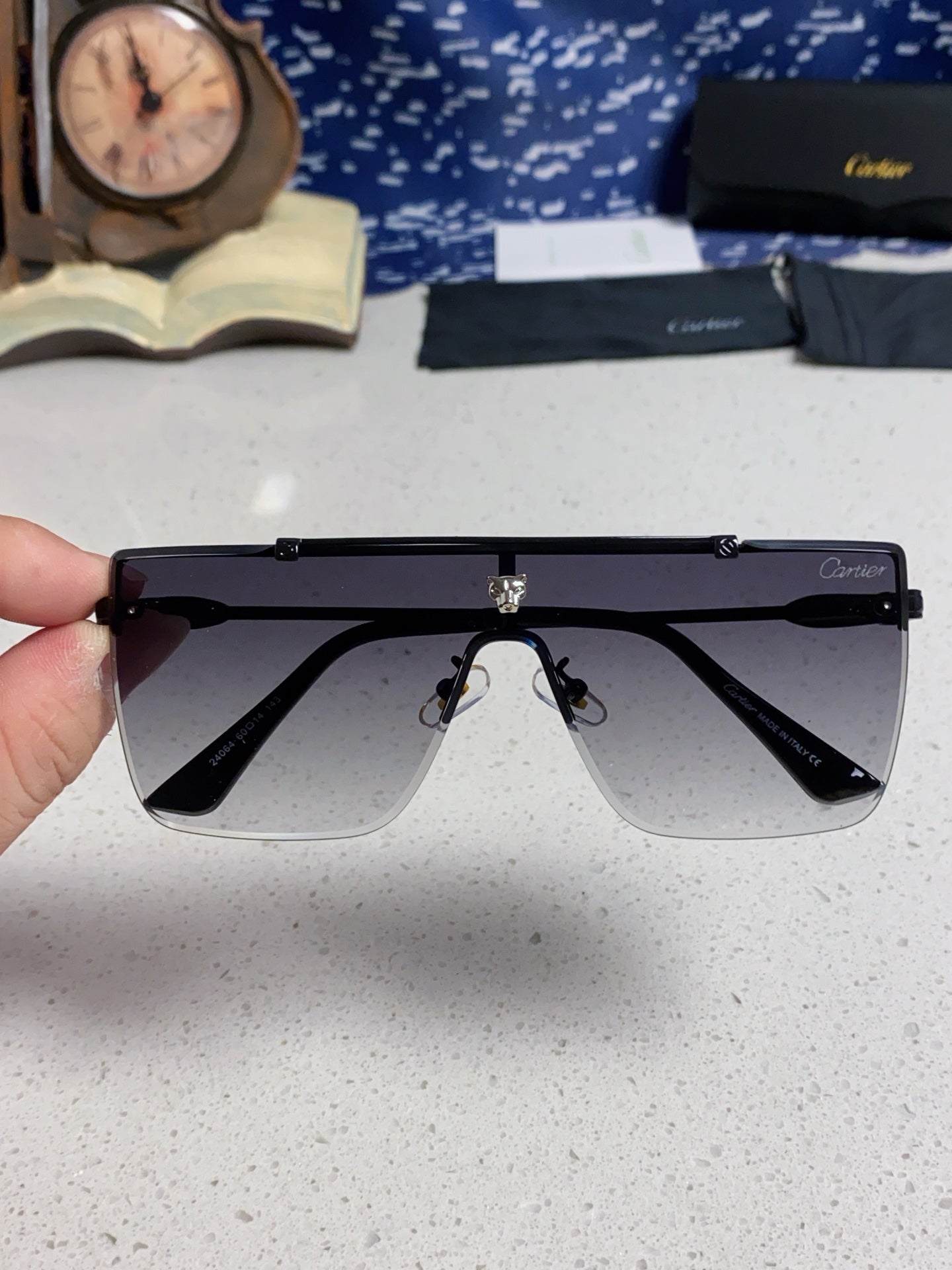 Cartier Fashion Silver Lens Sunglasses for Men - 358576 - detail image 4