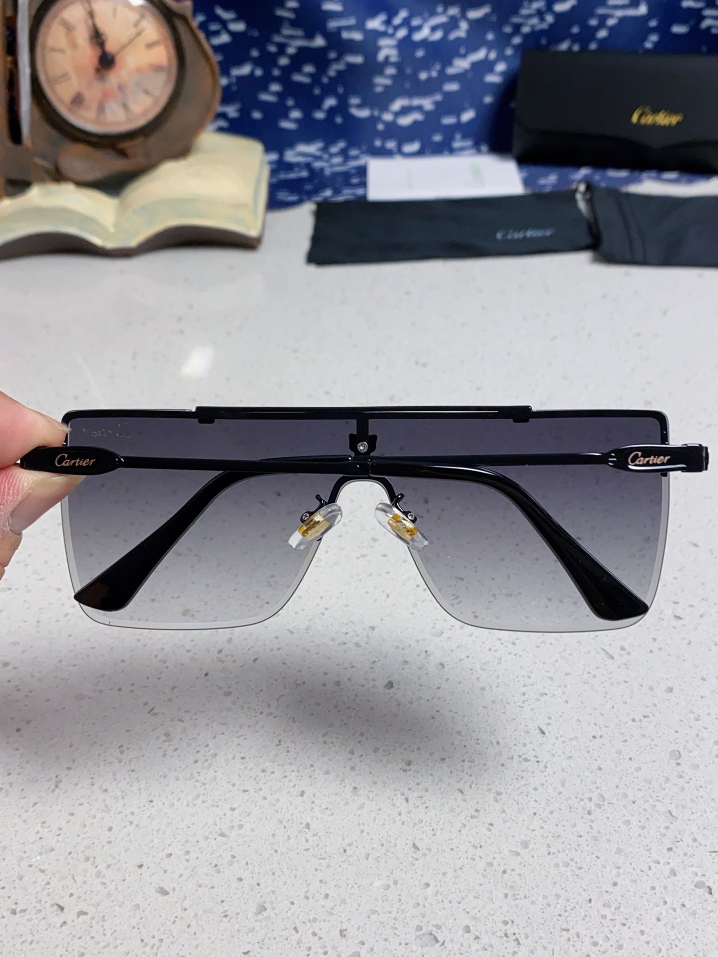Cartier Fashion Silver Lens Sunglasses for Men - 358576 - detail image 5