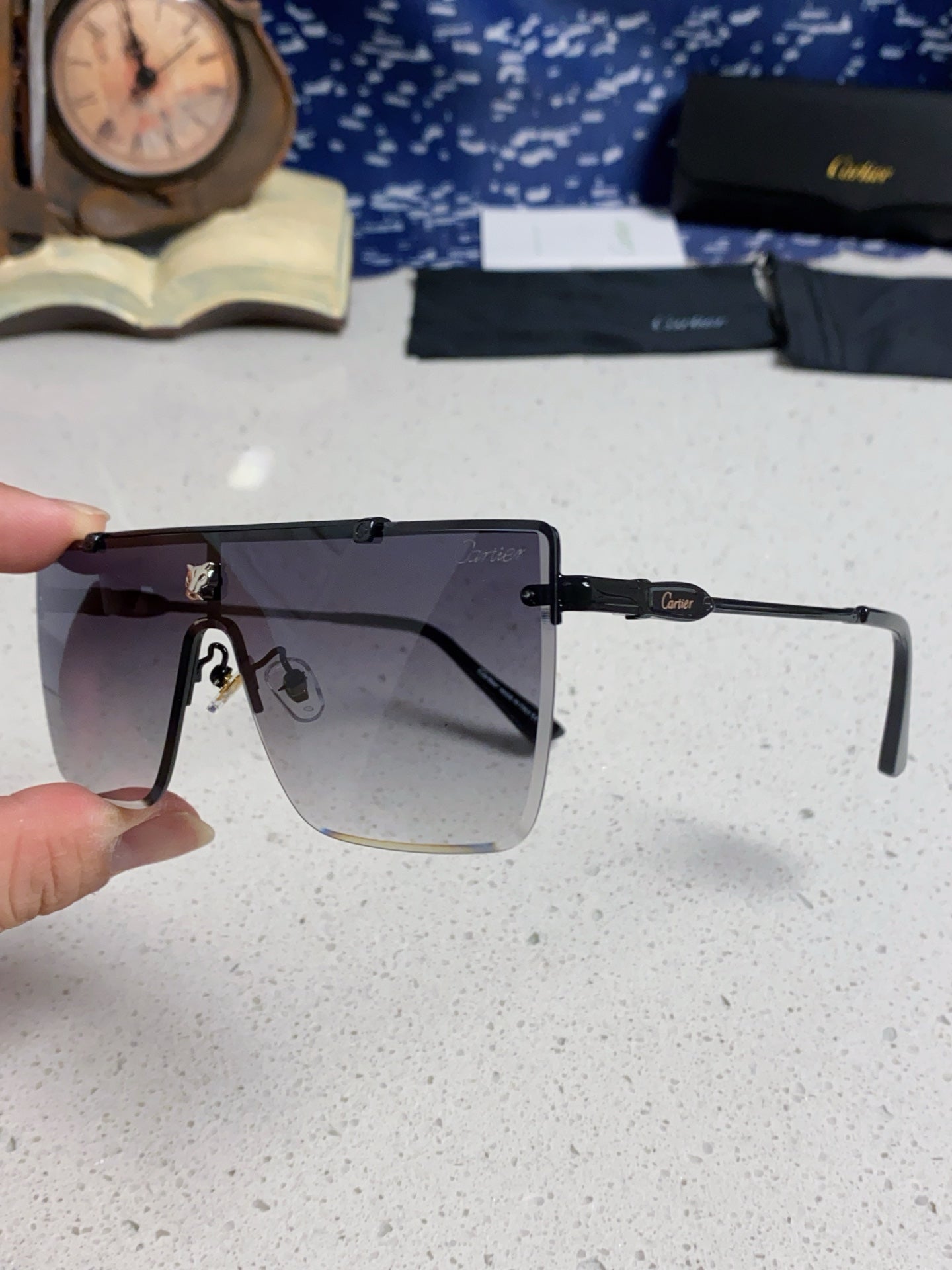 Cartier Fashion Silver Lens Sunglasses for Men - 358576 - detail image 6