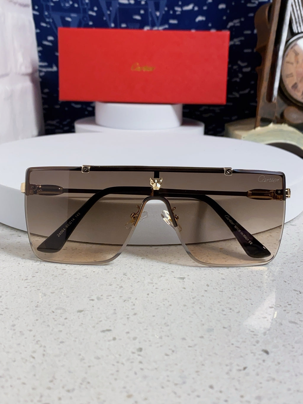 Cartier Fashion Brown Lens Sunglasses for Men - 358577 - detail image 9