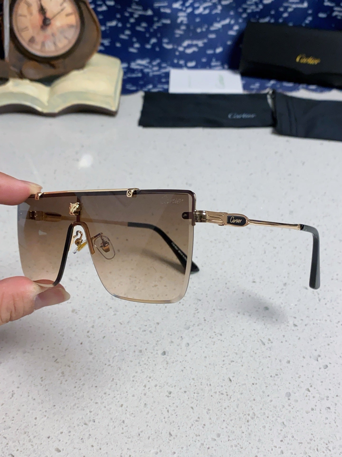 Cartier Fashion Brown Lens Sunglasses for Men - 432381 - detail image 6