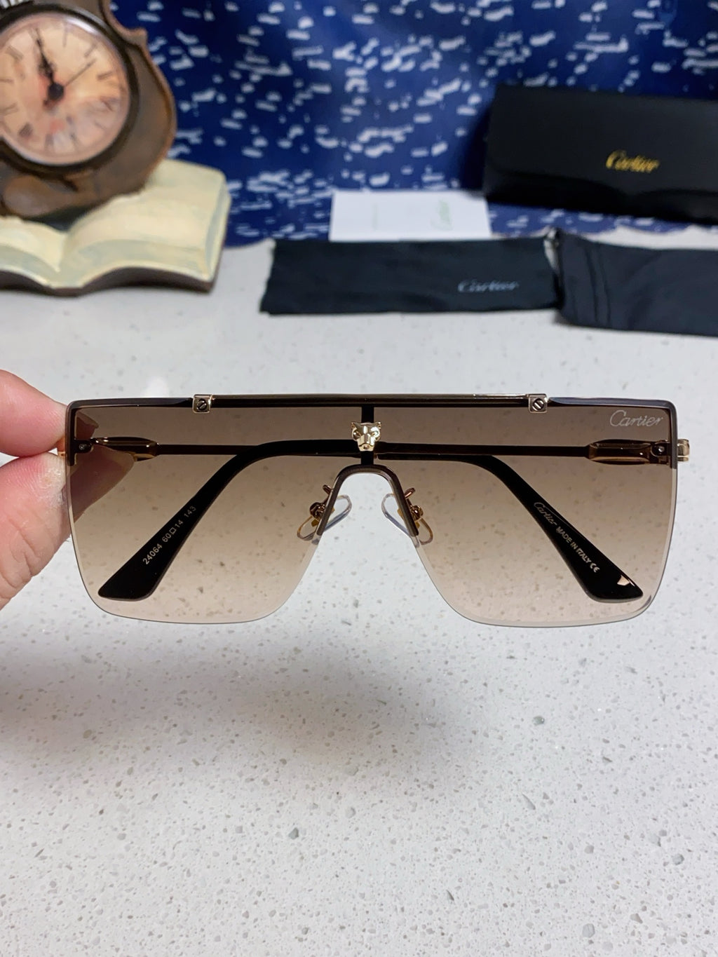 Cartier Fashion Brown Lens Sunglasses for Men - 432381 - detail image 4