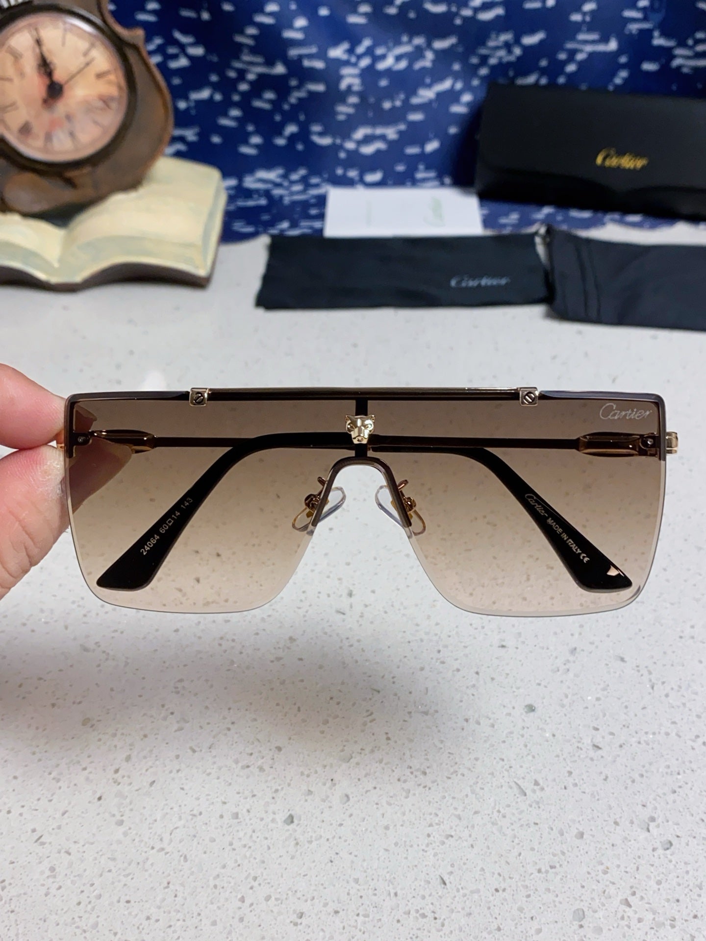 Cartier Fashion Brown Lens Sunglasses for Men - 358577 - detail image 4