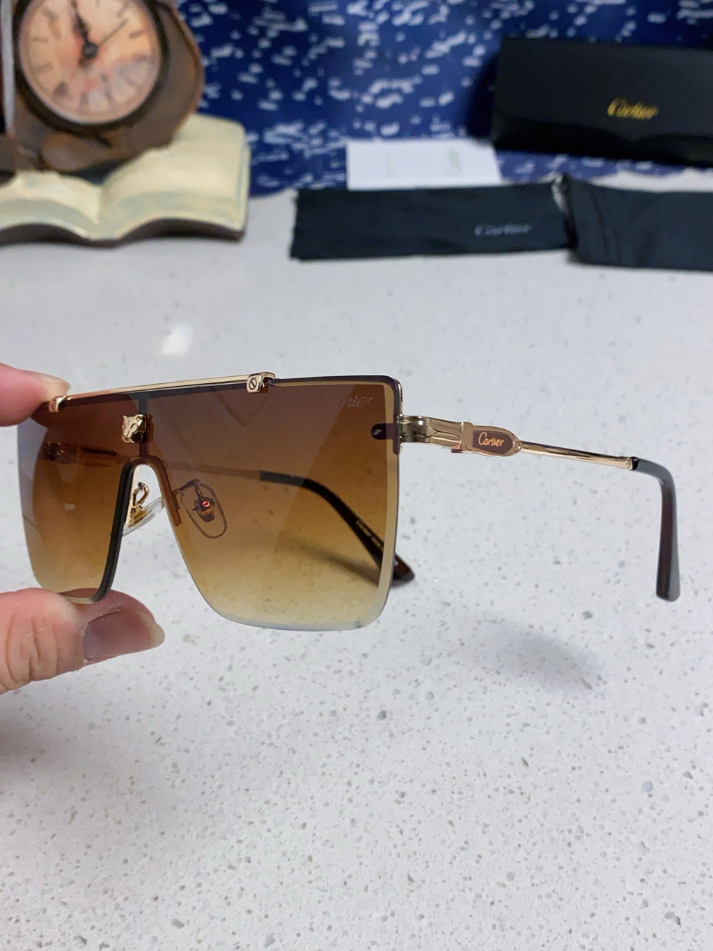Cartier Fashion Brown Lens Sunglasses for Men - 432382 - detail image 6