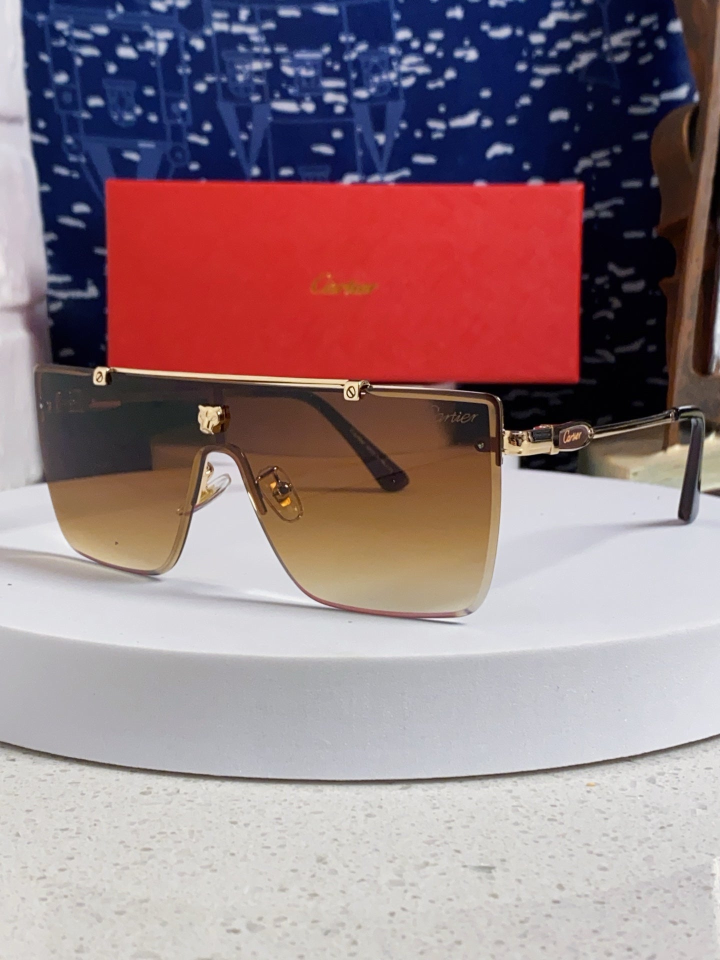 Cartier Fashion Brown Lens Sunglasses for Men - 358578