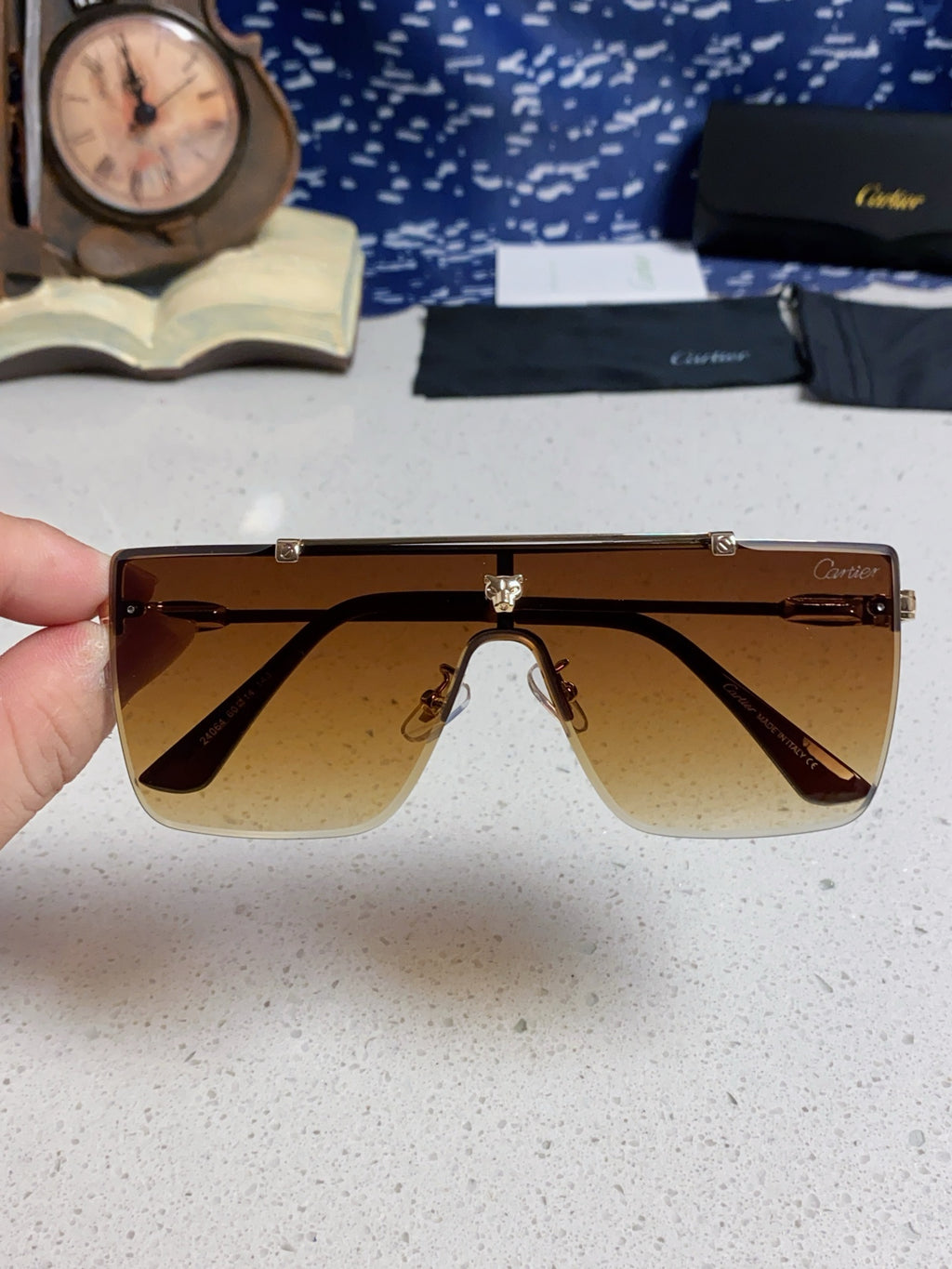 Cartier Fashion Brown Lens Sunglasses for Men - 358578 - detail image 4