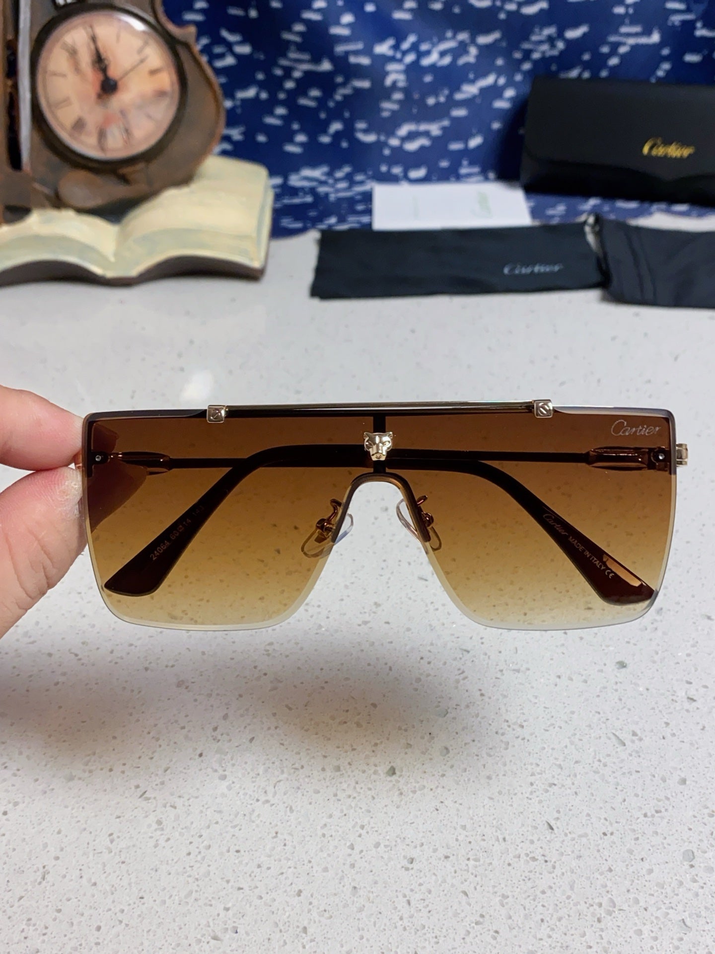 Cartier Fashion Brown Lens Sunglasses for Men - 358578 - detail image 4