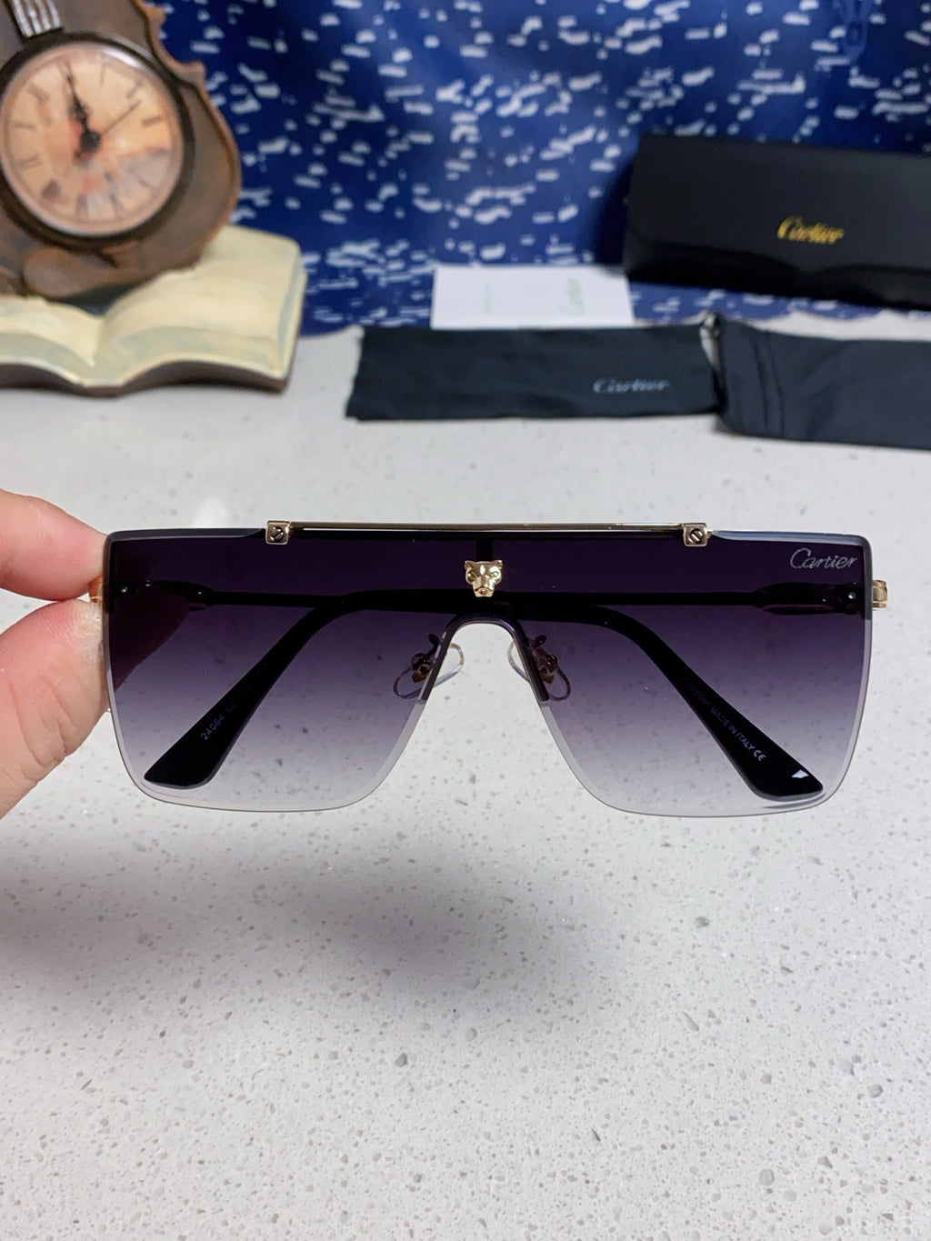 Cartier Fashion Purple Lens Sunglasses for Men - 358579 - detail image 4