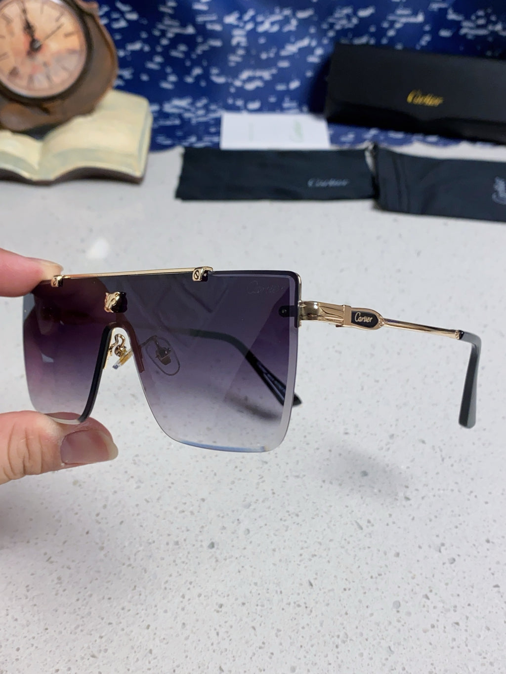 Cartier Fashion Purple Lens Sunglasses for Men - 358579 - detail image 6