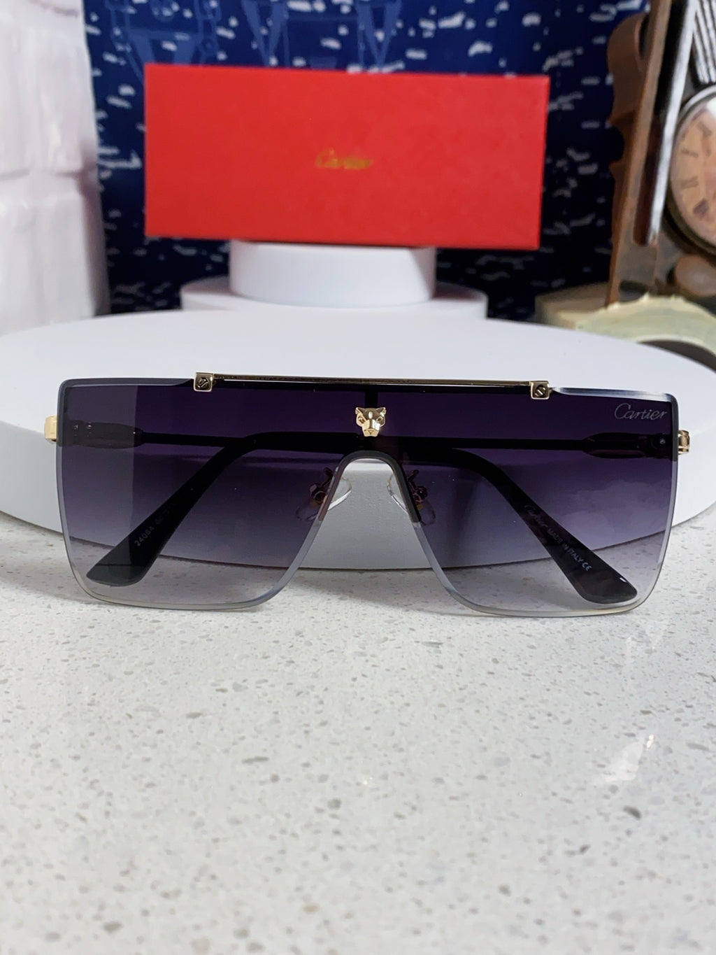 Cartier Fashion Purple Lens Sunglasses for Men - detail image 9