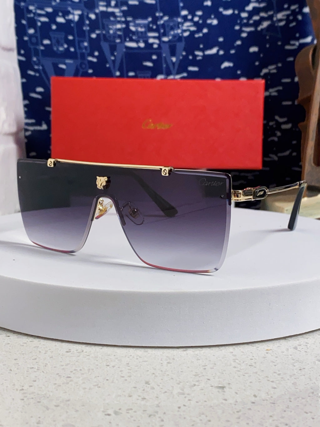 Cartier Fashion Purple Lens Sunglasses for Men - 432383