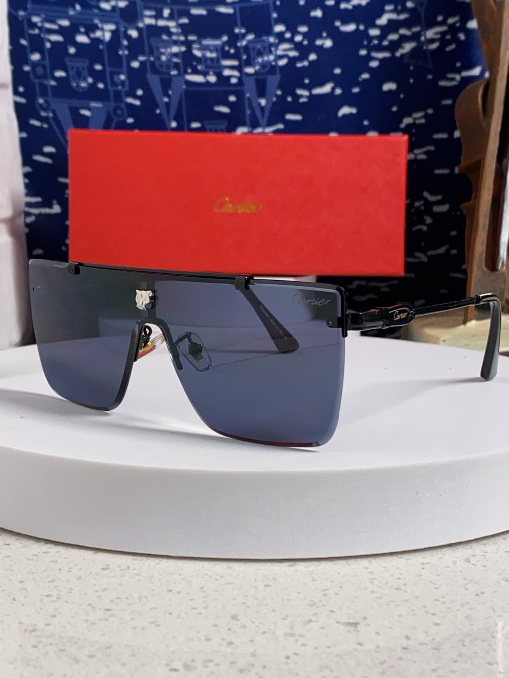 Cartier Fashion Blue Lens Sunglasses for Men - 358580