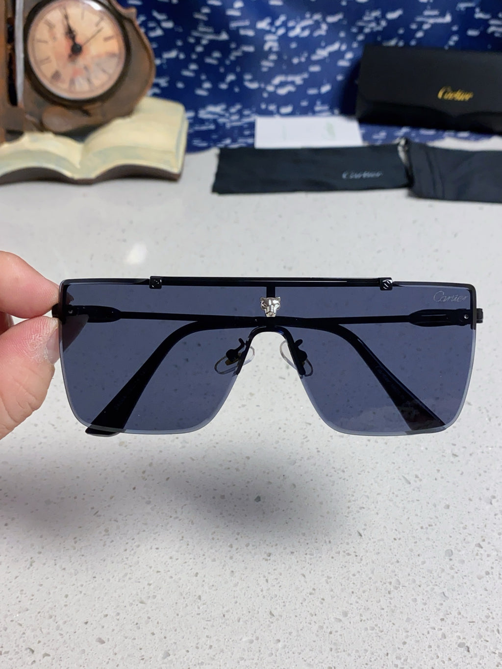 Cartier Fashion Blue Lens Sunglasses for Men - 358580 - detail image 4