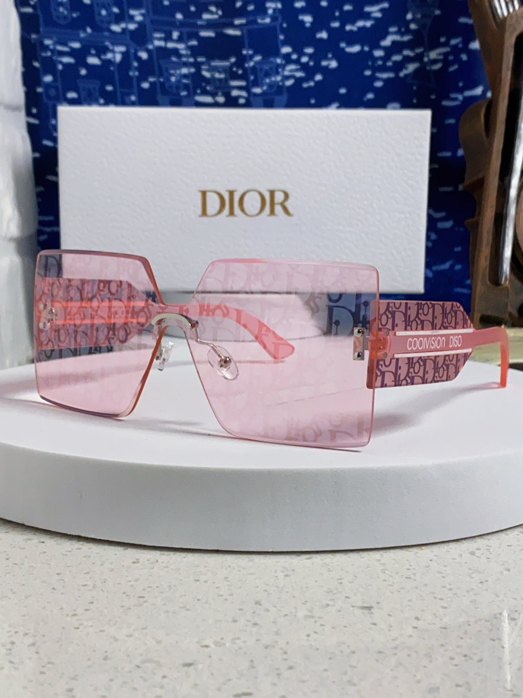 Dior Lightweight Rimless Red Lens Sunglasses for Men - 358159