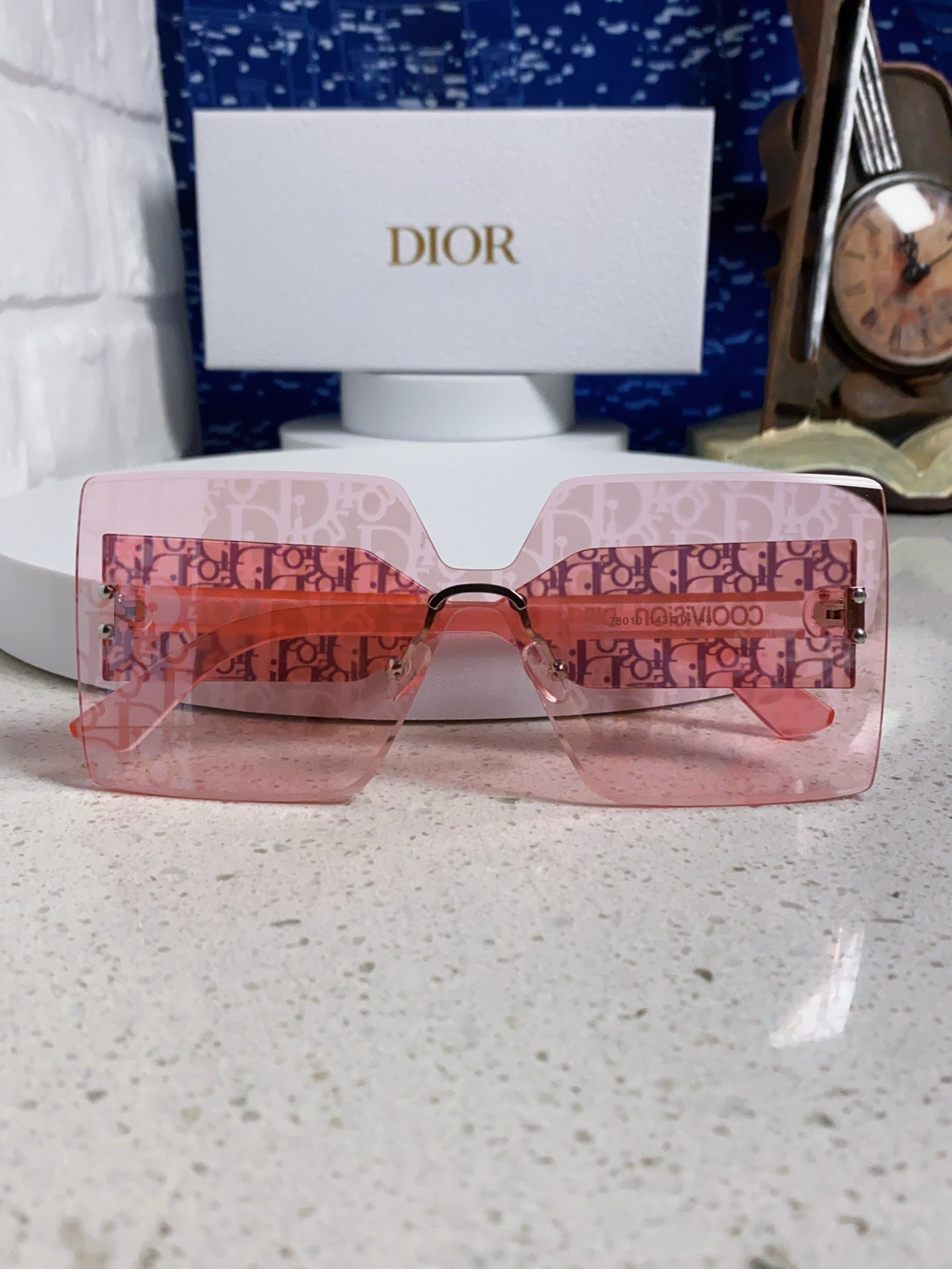 Dior Lightweight Rimless Red Lens Sunglasses for Men - 358159 - detail image 8