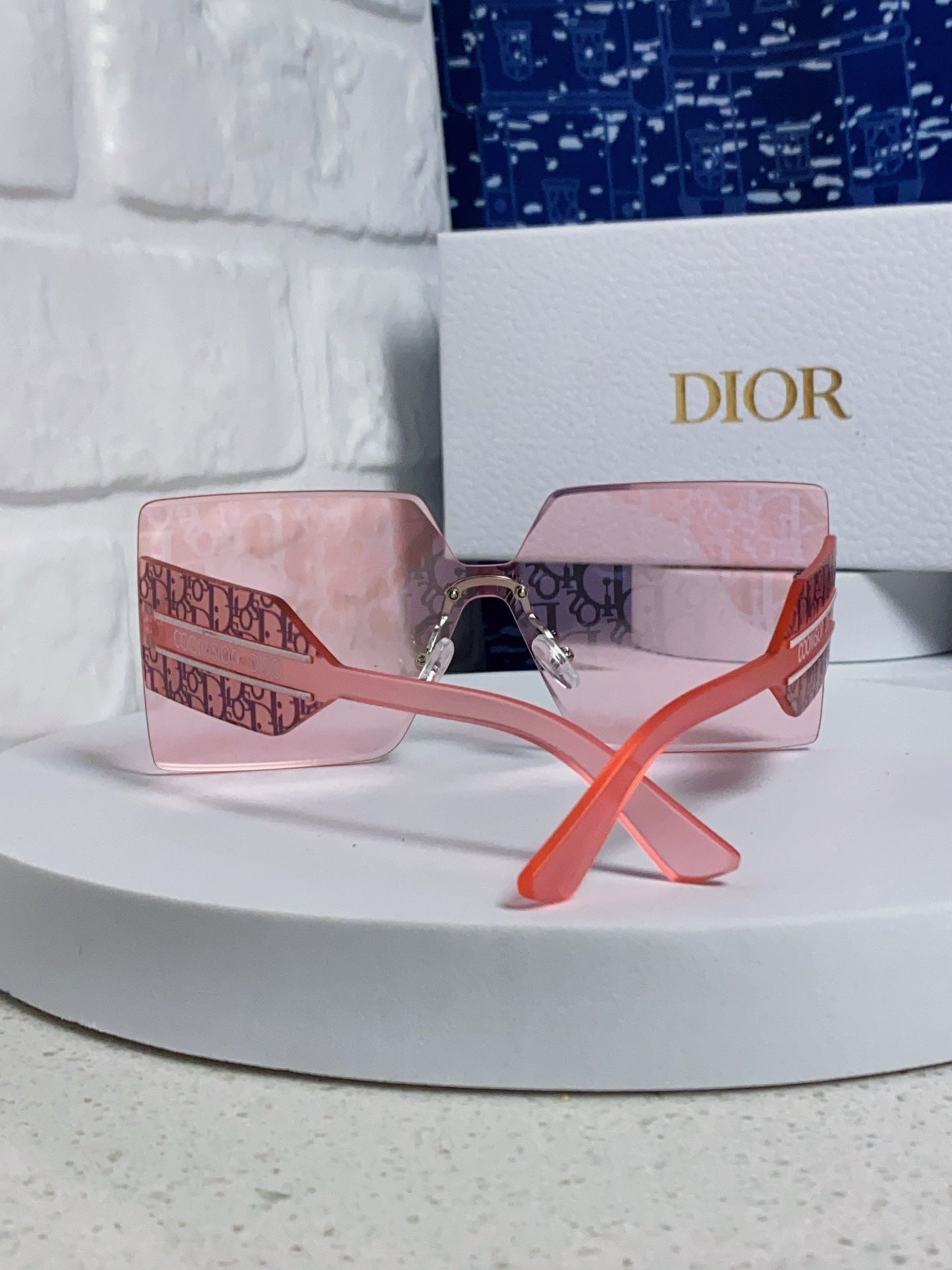 Dior Lightweight Rimless Red Lens Sunglasses for Men - 358159 - detail image 3