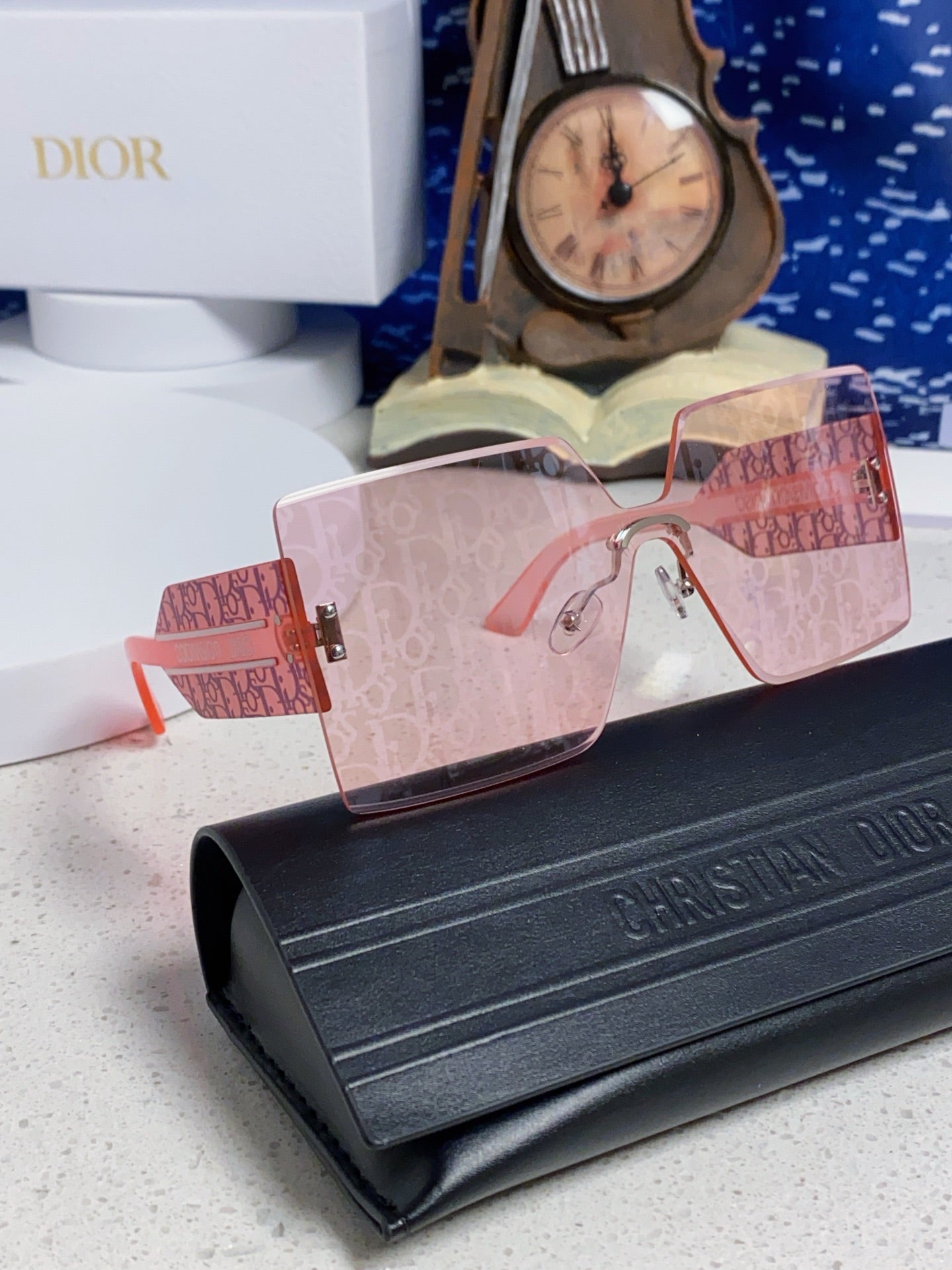 Dior Lightweight Rimless Red Lens Sunglasses for Men - 358159 - detail image 9