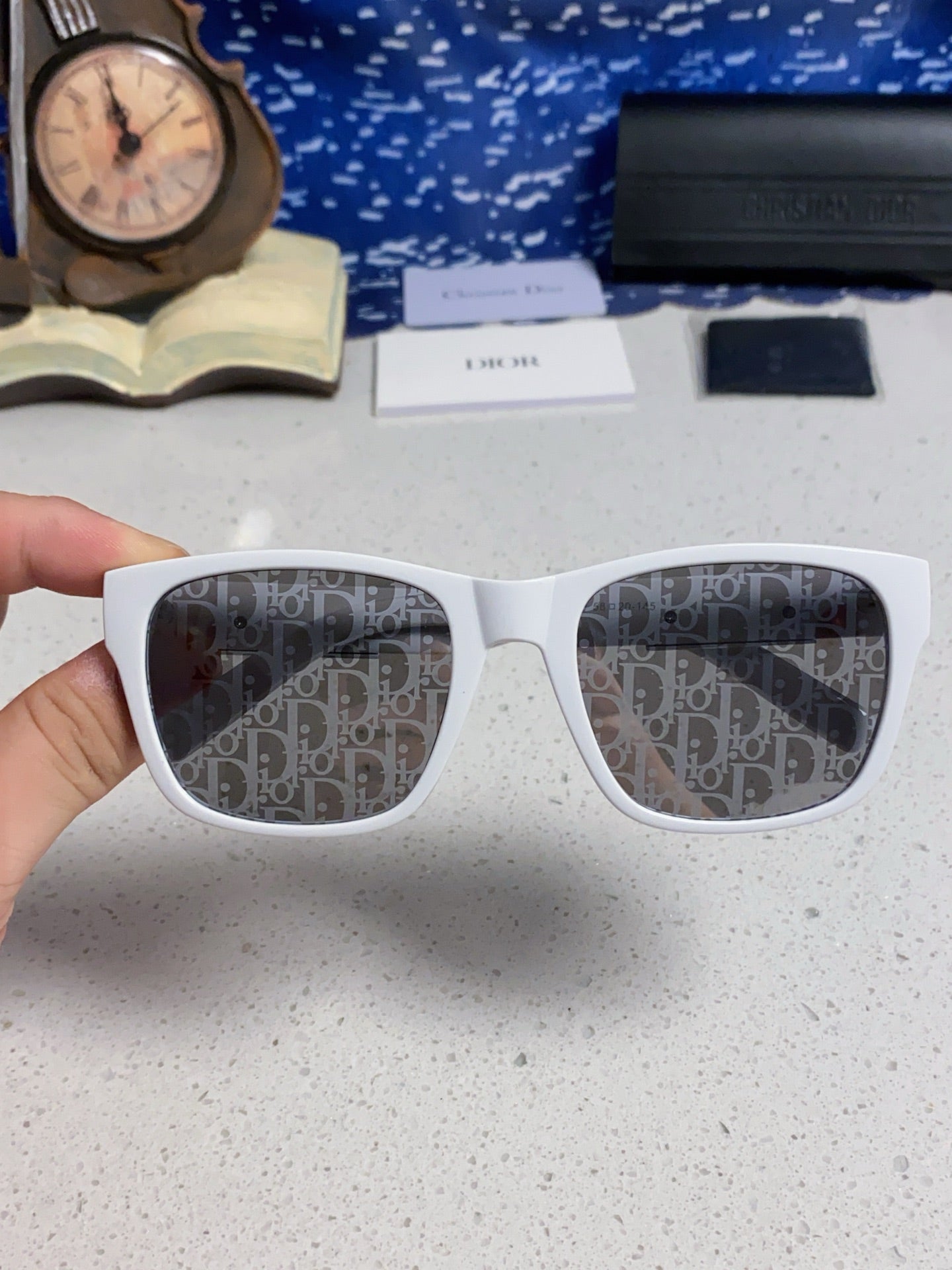 Dior Acetate Square Gray Lens Sunglasses for Men & Women - 358193 - detail image 3