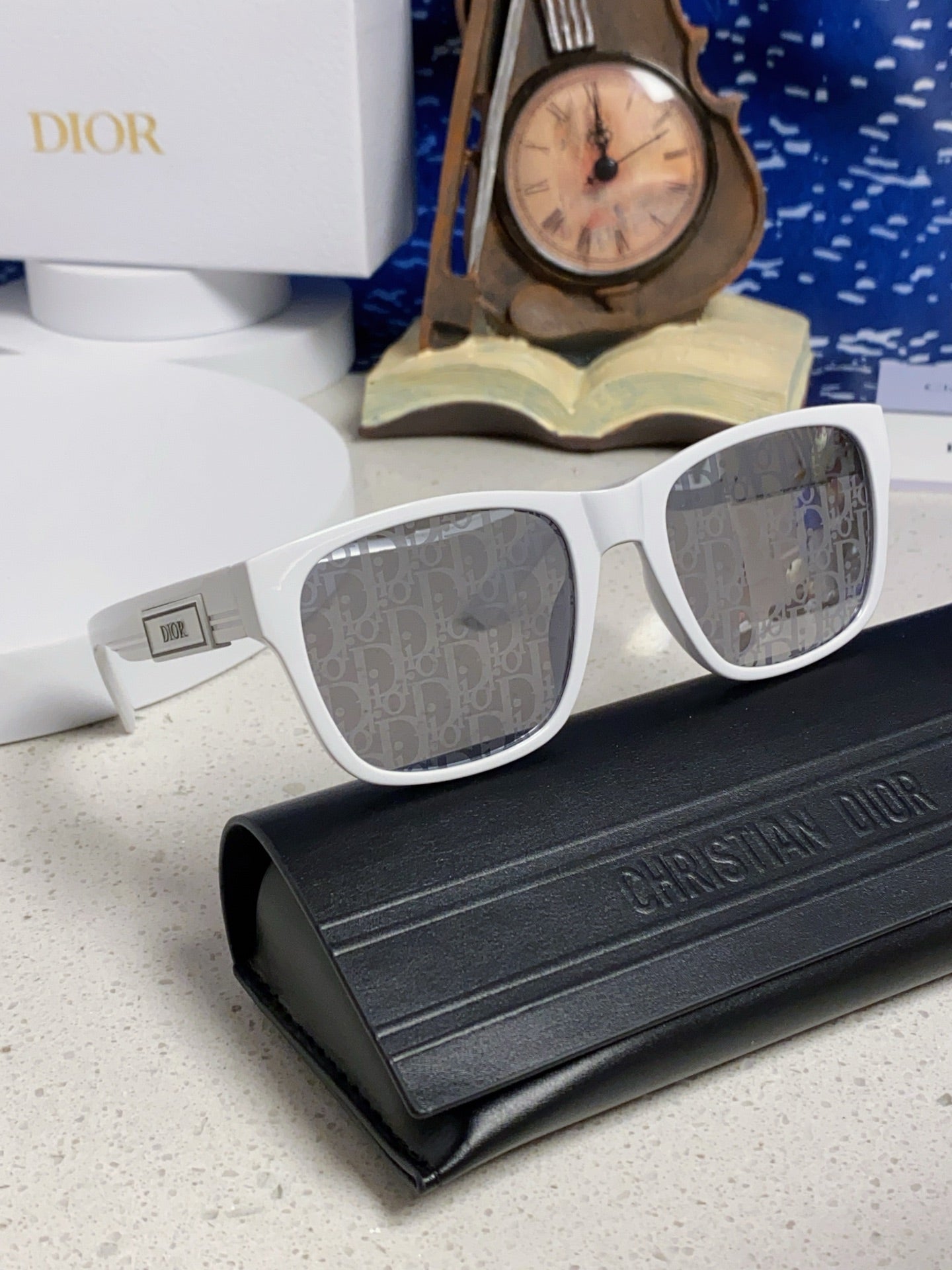 Dior Acetate Square Gray Lens Sunglasses for Men & Women - 358193 - detail image 9