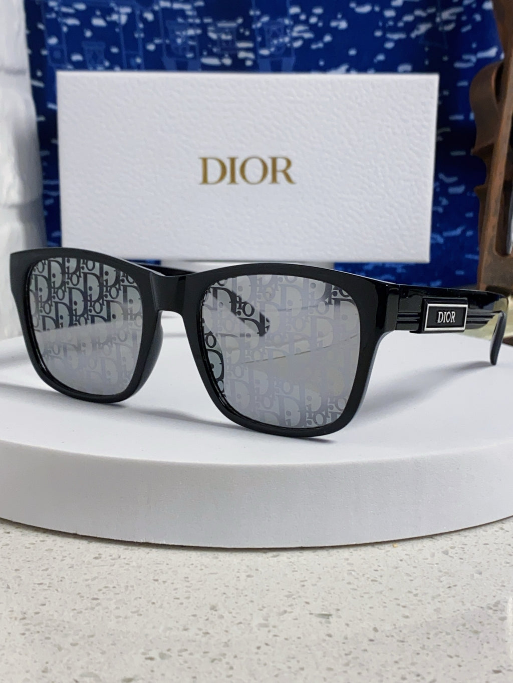 Dior Acetate Square Black Lens Sunglasses for Men & Women - 358194 - detail image 2