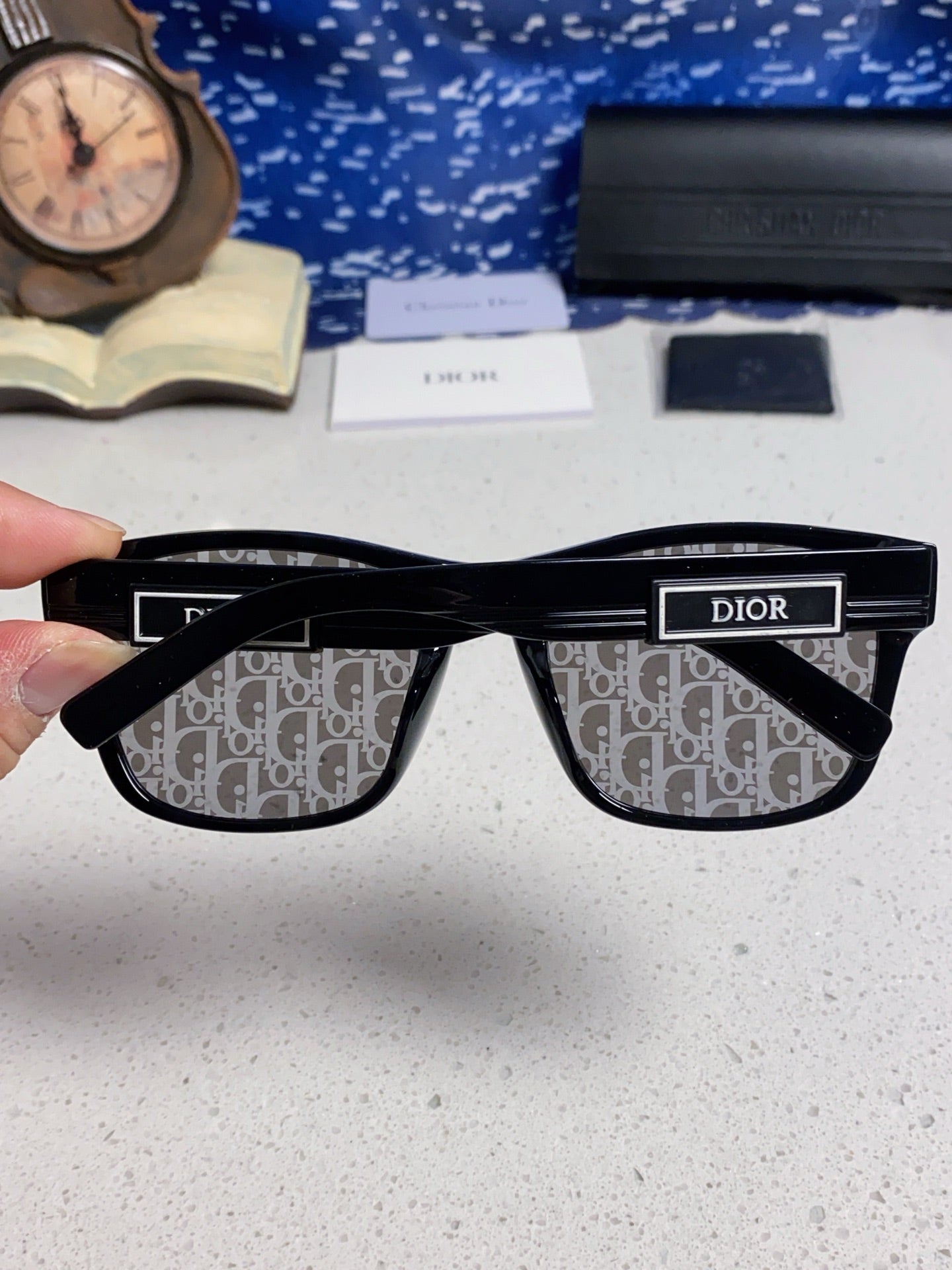 Dior Acetate Square Black Lens Sunglasses for Men & Women - 486734 - detail image 6