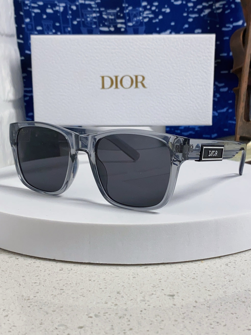 Dior Acetate Square Gray Lens Sunglasses for Men & Women - 358195