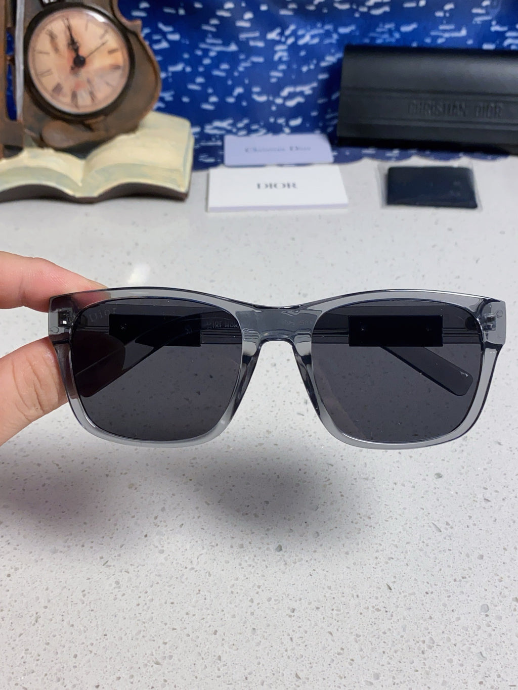 Dior Acetate Square Gray Lens Sunglasses for Men & Women - 358195 - detail image 4