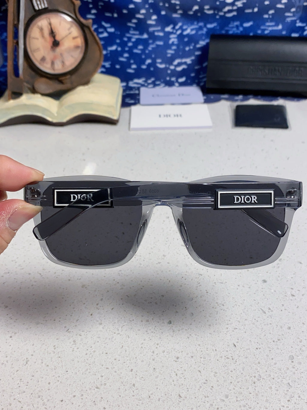 Dior Acetate Square Gray Lens Sunglasses for Men & Women - 486735 - detail image 5