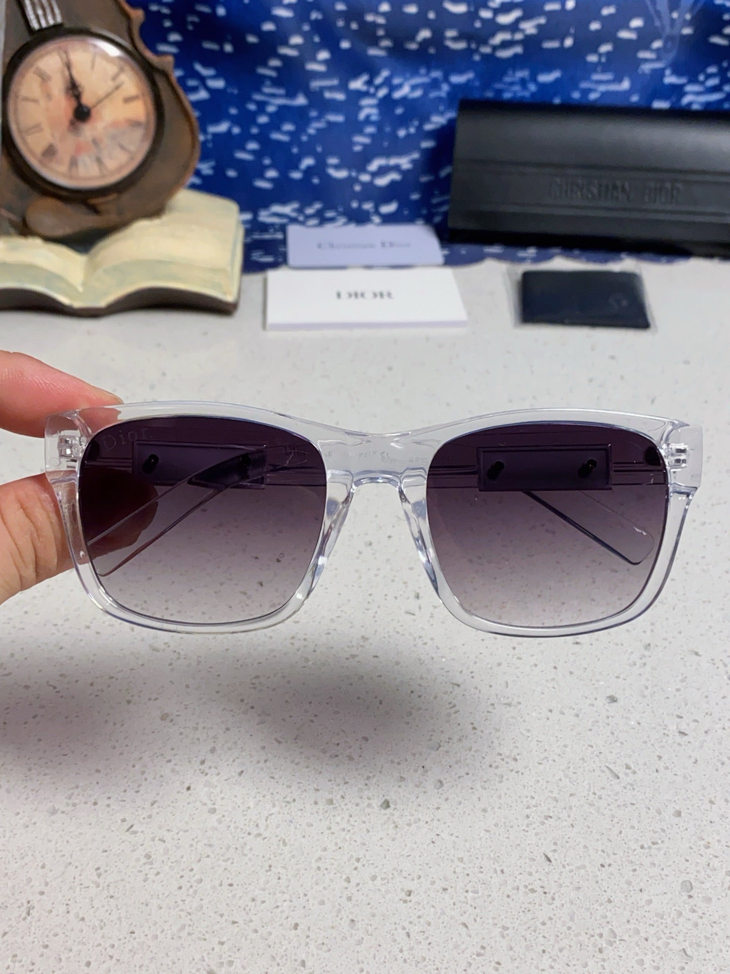 Dior Acetate Square Gray Lens Sunglasses for Men & Women - detail image 4